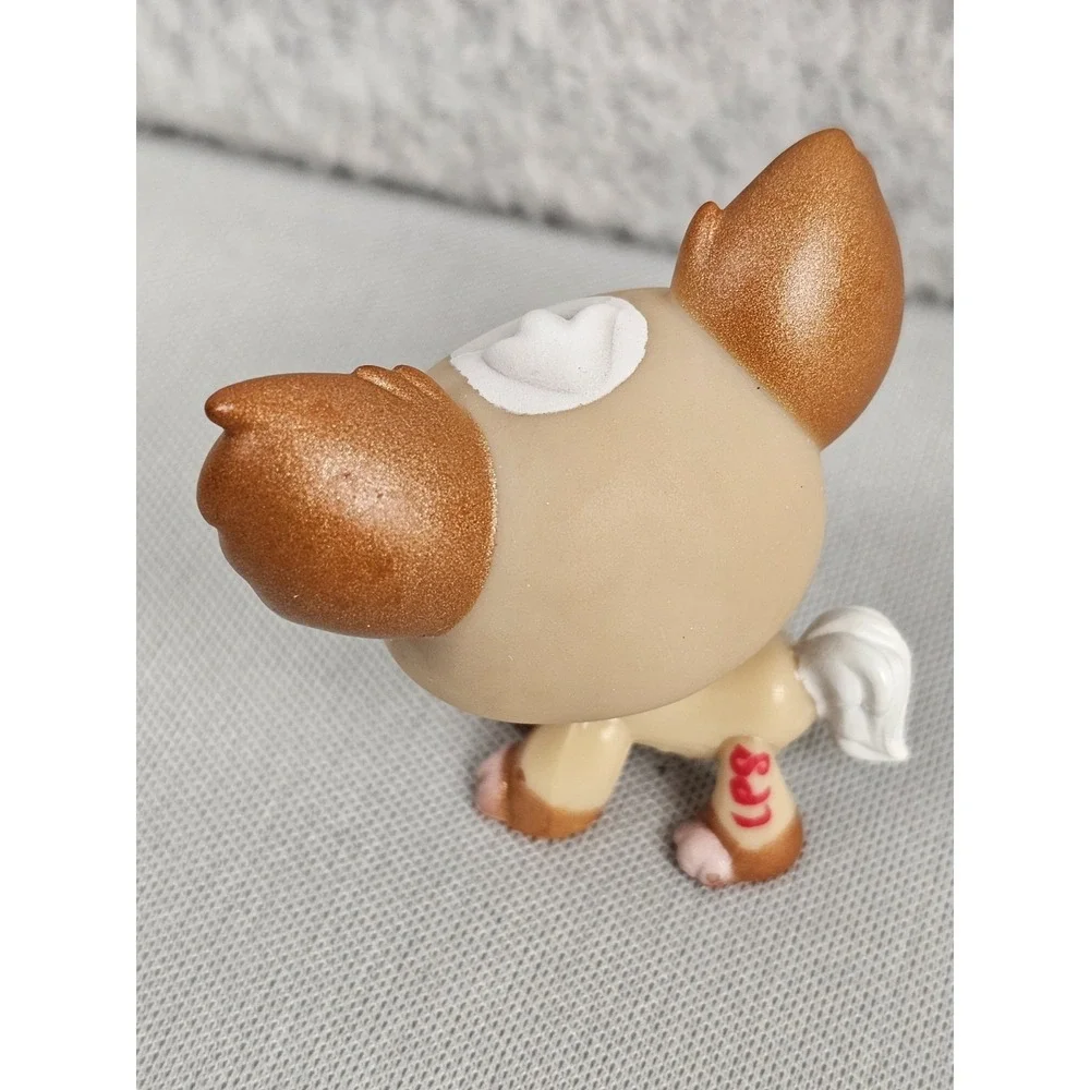 Littlest Pet Shop LPS #1082 Brown White Shimmer Chihuahua Journal Dog, Blue Eyes